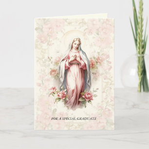 Carte Catholique Notre-Dame Siège de la Sagesse Floral R
