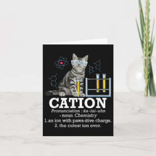 Carte Cation - Chimie amusante Humour Science Enseignant
