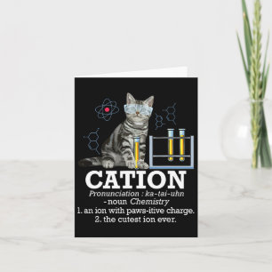 Carte Cation - Chimie amusante Humour Science Enseignant