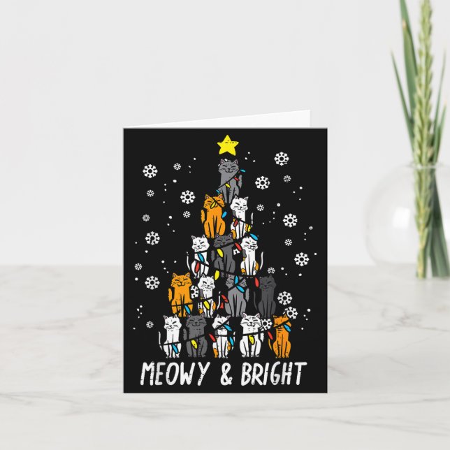 Carte Cats Christmas Tree Meowy Bright Cute Xmas Girls K (Devant)