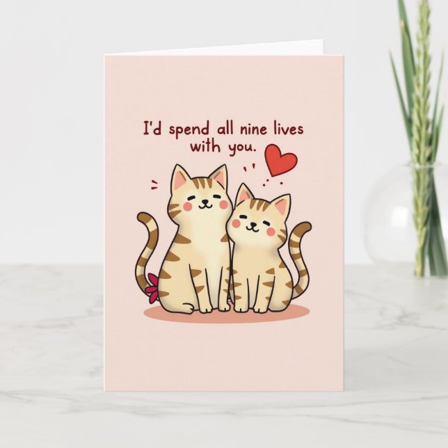 Carte Cats Nine Lives Love Card (Devant)