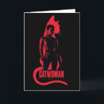 Carte Catwoman Selina Kyle Chat Silhouette<br><div class="desc">Avec Zoë Kravitz en tant que Catwoman | Catwoman debout devant une silhouette d'un chat,  avec son nom et son identité Selina Kyle écrit ci-dessous.</div>