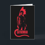 Carte Catwoman Selina Kyle Chat Silhouette<br><div class="desc">Avec Zoë Kravitz en tant que Catwoman | Catwoman debout devant une silhouette d'un chat,  avec son nom et son identité Selina Kyle écrit ci-dessous.</div>
