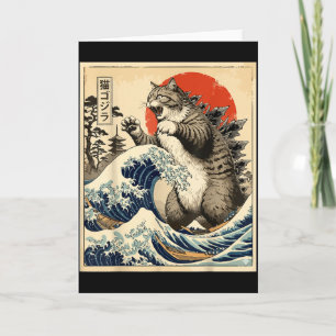 Carte Catzilla Art Japonais Amoureux des Chats Impressio