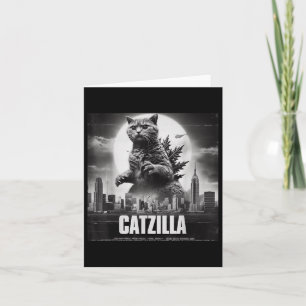 Carte Catzilla Chat Art Japonais Drôle