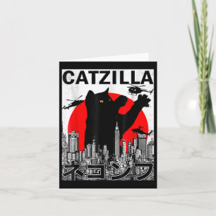 Carte Catzilla Cute Art Japonais Chat Stuff pour Amoureu