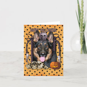 Carte Cauchemar de Halloween - berger allemand - Kuno