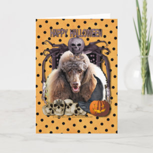 Carte Cauchemar de Halloween - caniche - chocolat