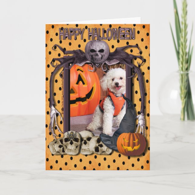 Carte Cauchemar de Halloween - Chloe - Poochon - (Devant)