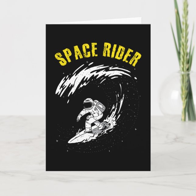 Carte Cavalier de l'espace Astronaute en surf (Devant)
