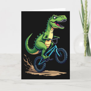 Carte Cavalier de vélo BMX dinosaure VTT drôle garçons