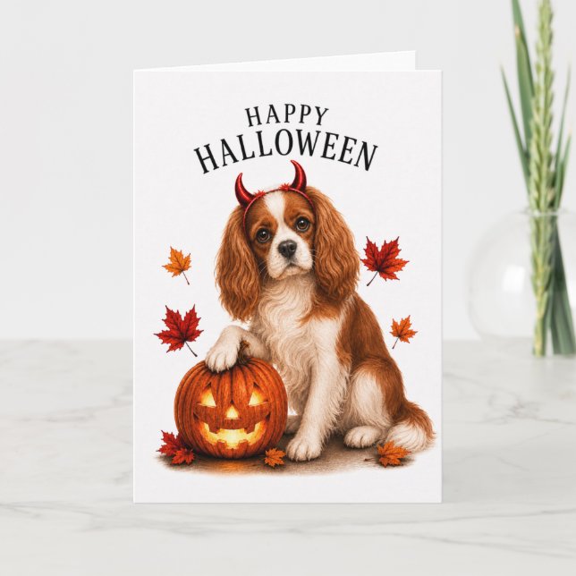 Carte Cavalier King Charles Diable Chien (Devant)