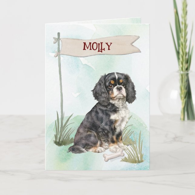 Carte Cavalier King Charles Félicitations pour le nouvea (Devant)