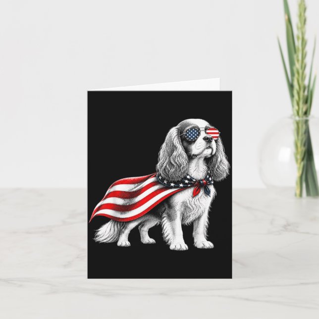 Carte Cavalier King Charles Spaniel 4 juillet (Devant)