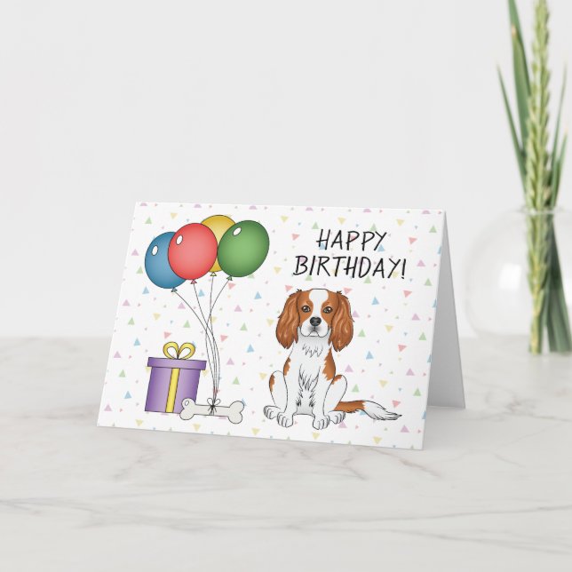 Carte Cavalier King Charles Spaniel Blenheim - Anniversa (Devant)