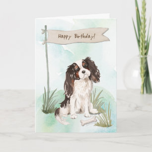 Carte Cavalier King Charles Spaniel Chien sous Anniversa