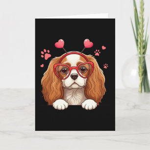 Carte Cavalier King Charles Spaniel drôle Cœur Tête V