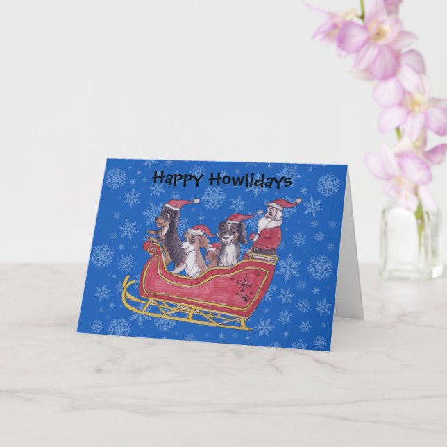 Carte Cavalier King Charles Spaniel hiver (Orchidée)