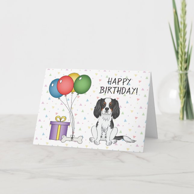 Carte Cavalier King Charles Spaniel tricolore - Annivers (Devant)