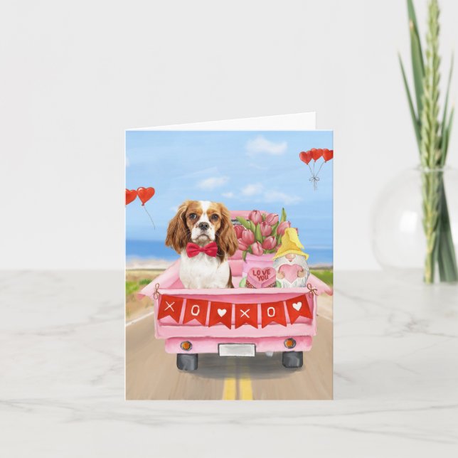 Carte Cavalier King Chien Saint Valentin Coeurs de Camio (Devant)