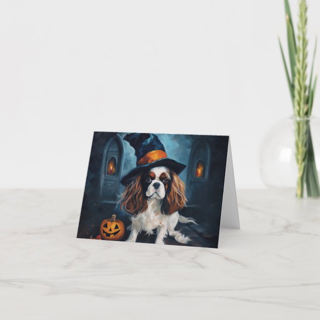 Carte Cavalier King Citrouilles Halloween effrayant (Devant)