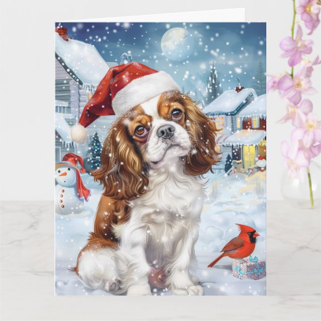 Carte Cavalier King Winter Wonderland Noël Joie (Orchidée)