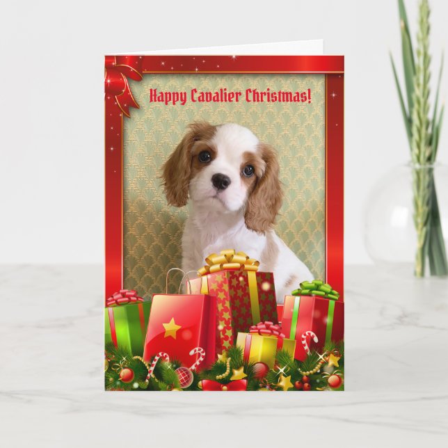 Carte Cavalier Spaniel Puppy Christmas Card (Devant)