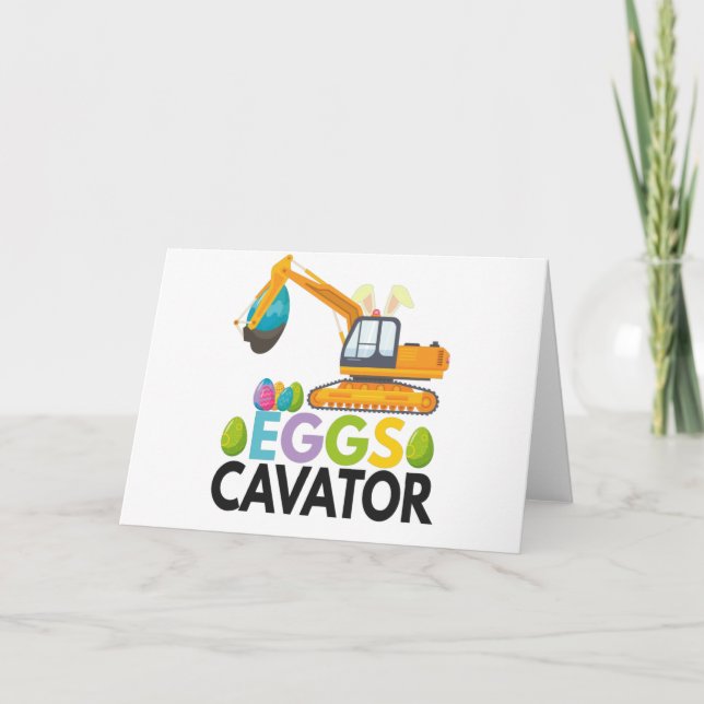 Carte Cavator d'oeufs Drôle Cadeau de Pâques excavateur (Devant)