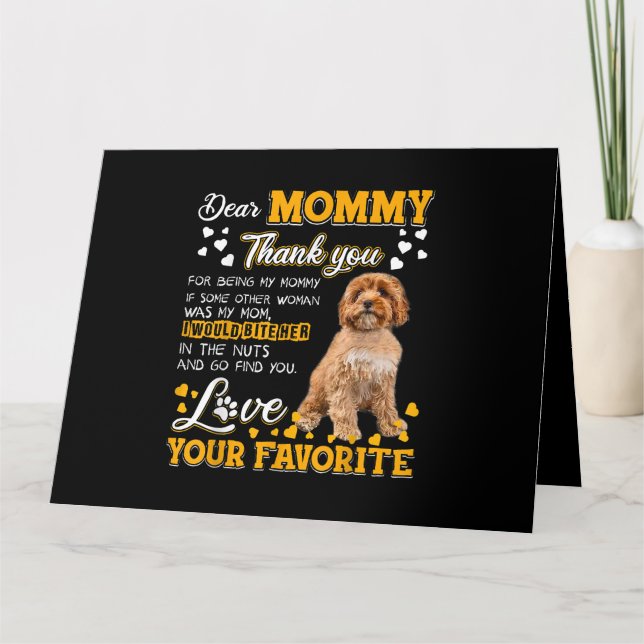 Carte Cavoodle Cher Merci Maman Pour Être Ma Maman (Devant)
