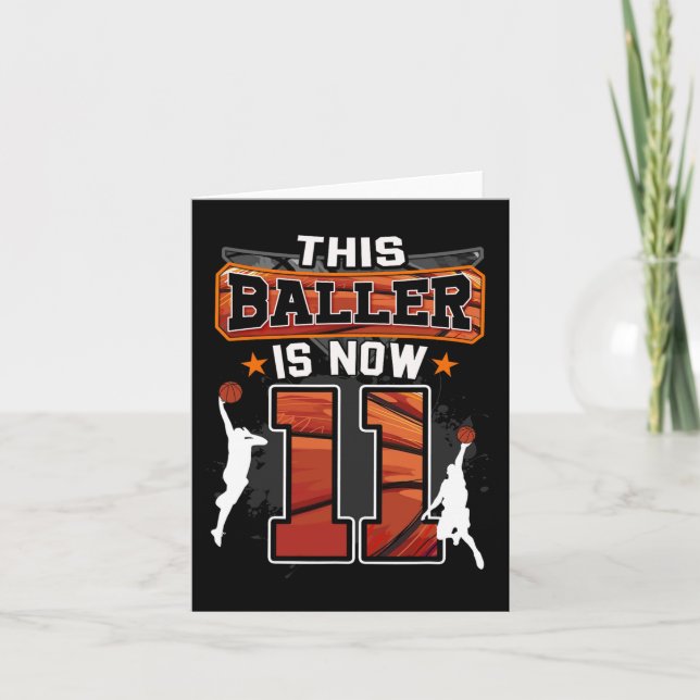 Carte Ce Baller a maintenant 11 ans Cool Basketball 11e  (Devant)