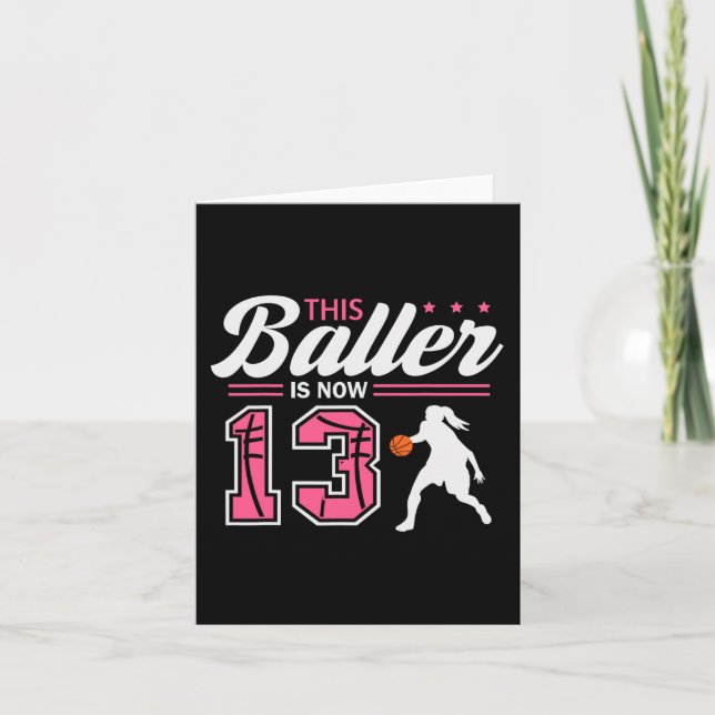 Carte Ce Baller A Maintenant 13 Ans Basketball 13ème Ann (Devant)
