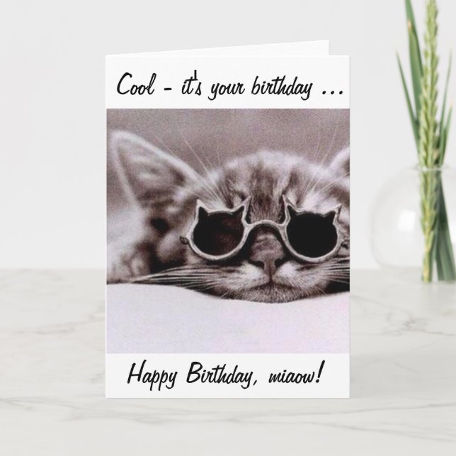 Carte Ce chat cool vous souhaite un joyeux anniversaire  (Devant)