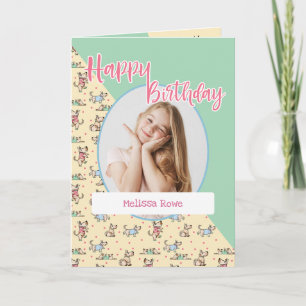 Carte Ce Chien Vie Jaune Vert Photo Anniversaire