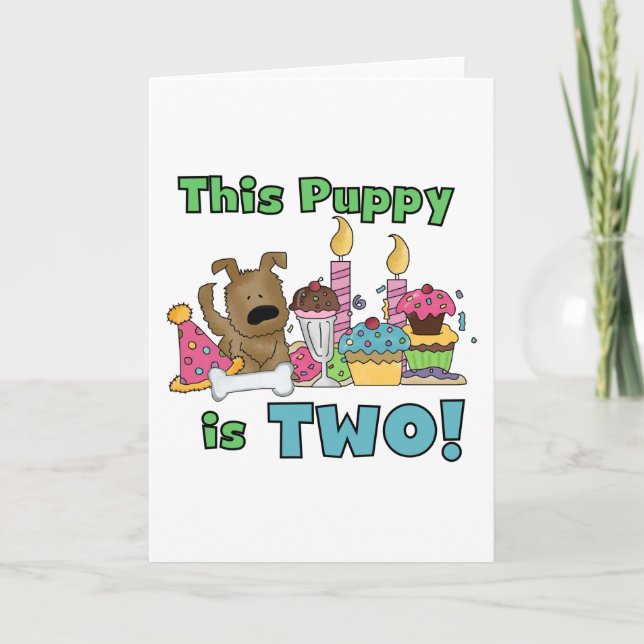Carte Ce chiot est deux t-shirts et cadeaux (Devant)