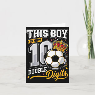 Carte Ce garçon 10 double chiffres Football drôle 10ème