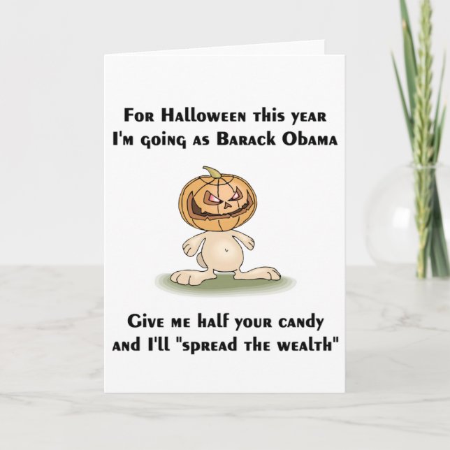 Carte Ce Halloween je vais comme Barack Obama (Devant)