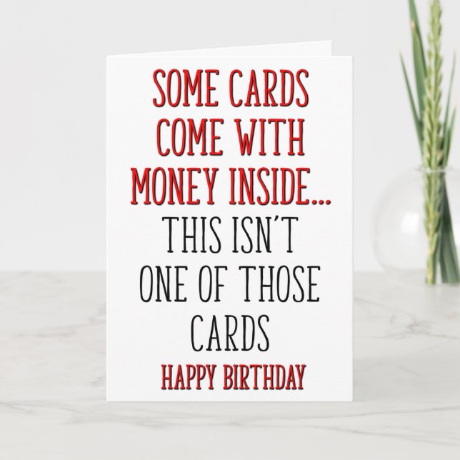Carte Ce n'est pas une de ces cartes, Anniversaire drôle (Devant)
