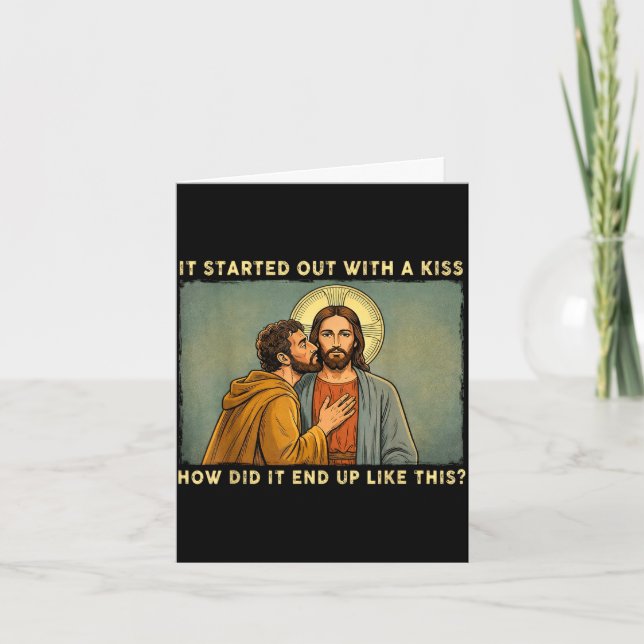 Carte Ce n'était qu'un baiser jesus &amp; judas mème drô (Devant)