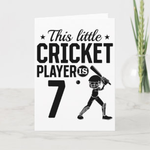 Carte Ce petit joueur de cricket a 7 ans - 7e anniversai