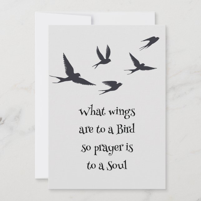 Carte Ce que les ailes sont à une prière d'oiseaux est à (Devant)