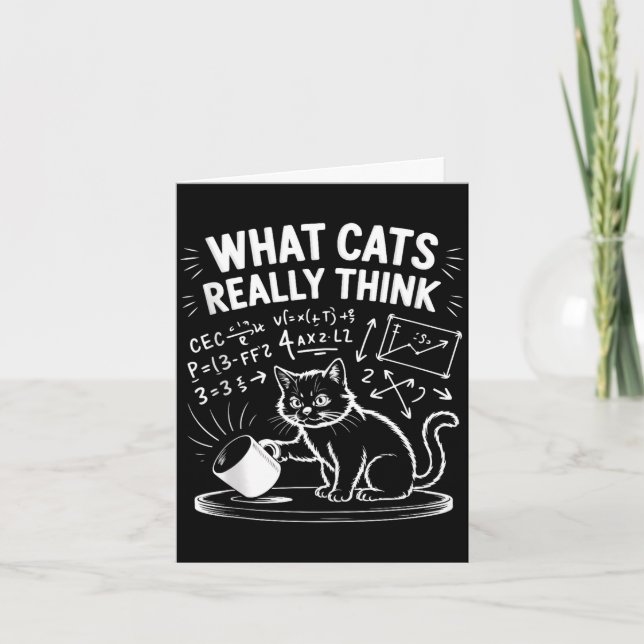 Carte Ce que les chats pensent drôle mème de chat humour (Devant)