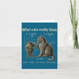 Carte Ce que les chats pensent drôle science chat vintag