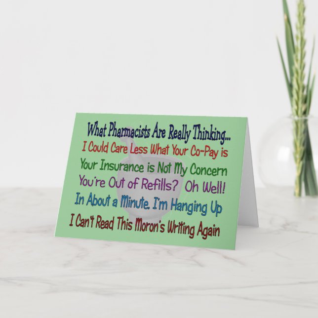 Carte Ce que les pharmaciens pensent vraiment (Devant)