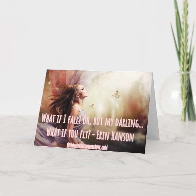 Carte Ce qui si je tombe - citation d'Erin Hanson (Devant)