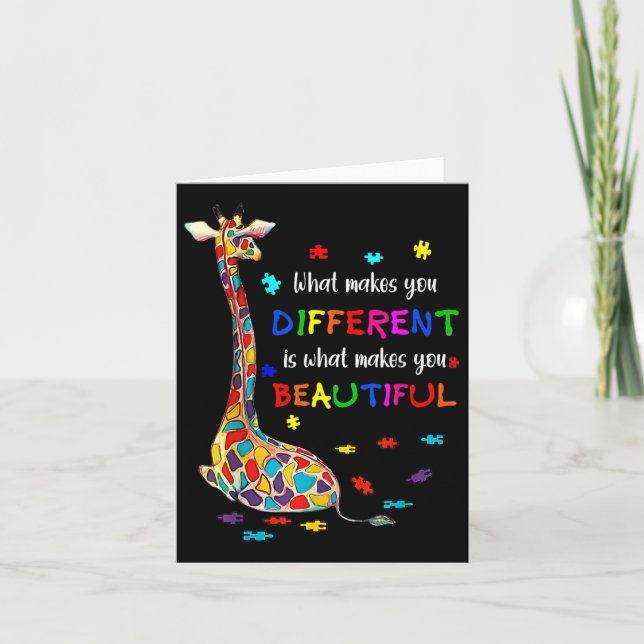 Carte Ce qui vous rend différents Giraffe Maman Autisme  (Devant)