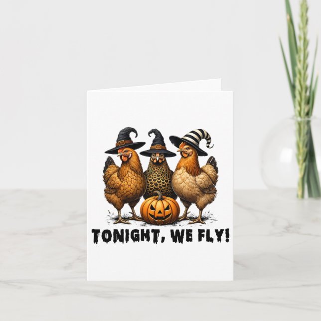 Carte Ce Soir, Nous Volons Halloween Poulet Chute Animau (Devant)
