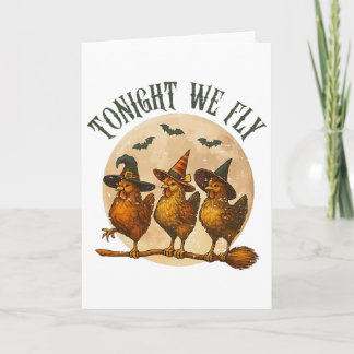 Carte Ce soir, nous volons poulet effrayant sorcière Hal