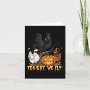 Carte Ce Soir Nous Volons Sorcière De Poulet Drôle De Po