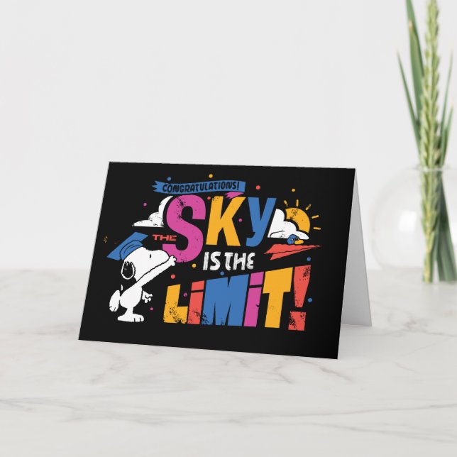 Carte Cécénoisettes Snoopy Le ciel est la limite Diplômé (Devant)