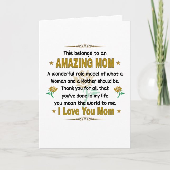 Carte Ceci appartient à une maman incroyable. Mère (Devant)
